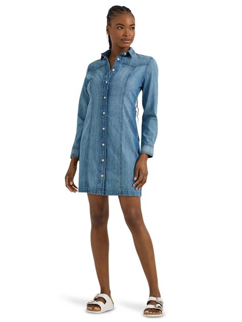 Lee Women's and Women's Plus Heritage Western Denim Dress, Sizes XS-4X ...