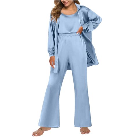 Dealovy Womens 3 Piece Pajama Sets Camisole Tops High Waist Pants ...