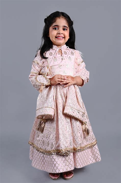 Peach embroidery high neck Collar dress – shining kanika