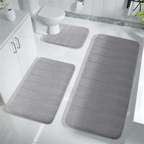 Amazon.com: Yimobra Memory Foam Bath Mat Set, Bathroom Rugs for 3 ...
