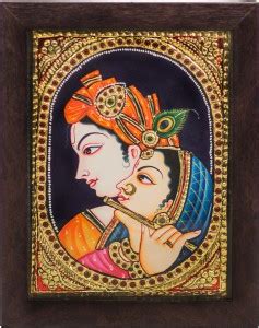 Mangala Arts Radhakrishna Tanjore Painting, 24 Carat Gold Foil Painting ...