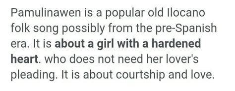 What is the characteristics of pamulinawen - Brainly.in