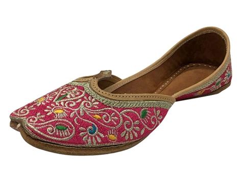 Step n Style Women Flat Phulkari Punjabi Jutti Beaded Shoes Ethnic ...