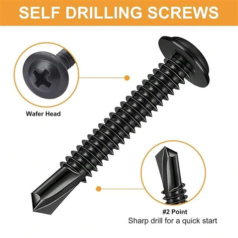GAJING 410 Stainless Steel #8 X 1/2'' To 1-1/2'' Phillips Self Drilling ...