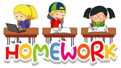 Font design for word homework with children in classroom 1437400 Vector ...