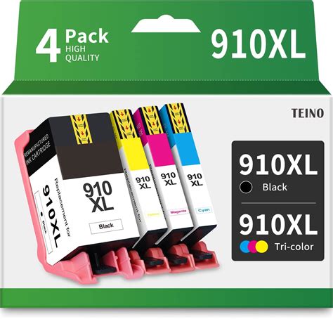 Amazon.com: TEINO 910XL Ink Cartridges Combo Pack Remanufactured Ink ...
