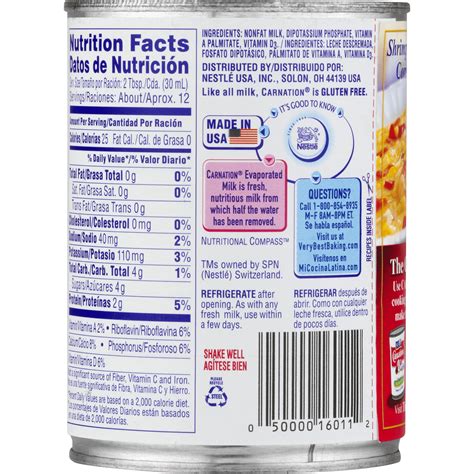 Great Value Evaporated Milk Nutrition Facts at Ava Soul blog