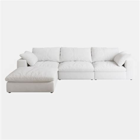 Hokku Designs Cloud Modular Sectional Sofa With Storage Ottoman 120Inch ...