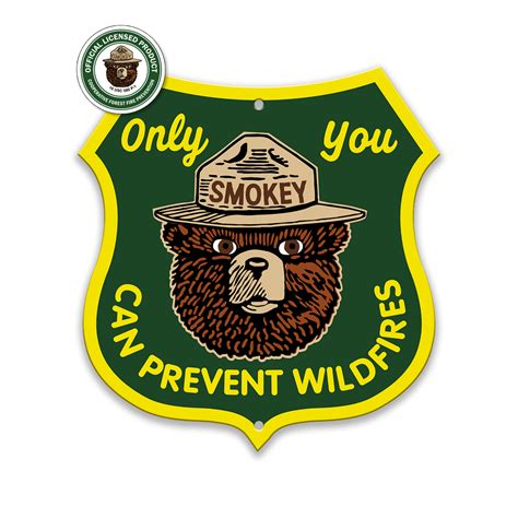 Smokey Bear Only You Badge - Aluminum Shaped Wall Art – Old Wood Signs
