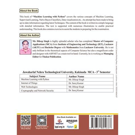 MACHINE LEARNING WITH PYTHON JNTU-K MCA Third Sem