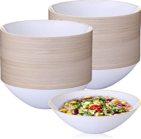 Amazon.com: Domensi 100 Pcs Disposable Soup Bowls Bulk White Plastic ...
