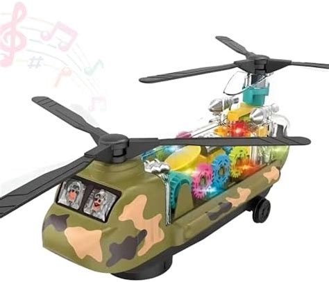 Buy Toyshine Musical Bump & Go Transparent Military Helicopter Toy with ...