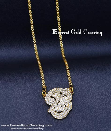 Buy Impon Long Chain White Stone Om Dollar with Vel Design