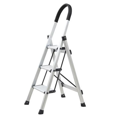 Plantex Premium Folding Aluminium Ladder for Home Use/Wide Anti Skid S ...
