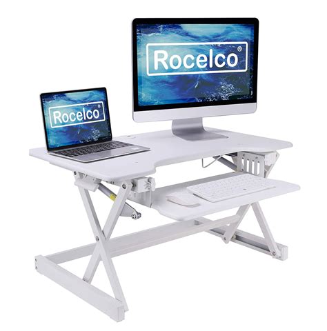 Rocelco 32" Height Adjustable Standing Desk Converter - Sit Stand ...