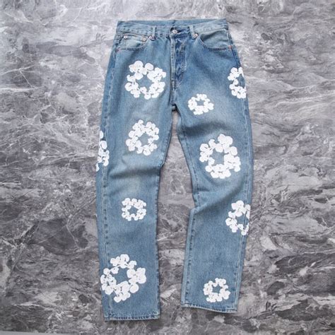 HIGH-QUALITY Denim Tears X Levi's Cotton Wreath Jean Light Wash SS21 - Etsy