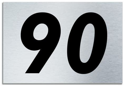 Number 90 Contemporary House Plaque Brusher Aluminium modern door sign