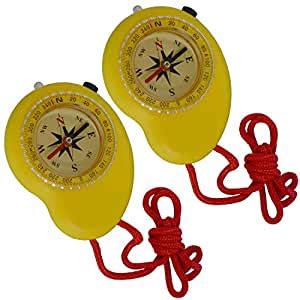 JM Military Hiking Camping Lens Magnetic Compass ABS Yellow 2 Piece -36 ...