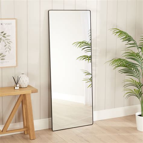 Chic Full Length Floor Standing Large Black Metal Leaner Mirror – 190cm ...