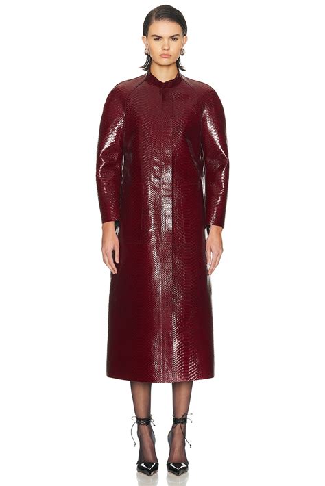 TOM FORD Leather Duchesse Biker Coat in Ruby Red | FWRD
