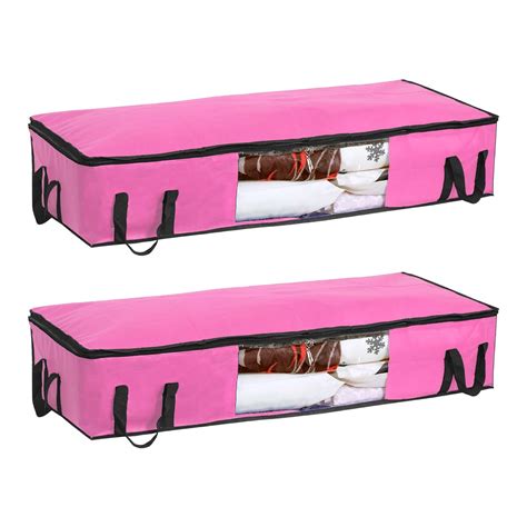 Pretty Krafts Pack of 2 Non Woven Moisture Proof Underbed Cloth Storage ...