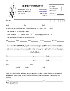 Fillable Online appaloosa org Registration Application - Australian ...
