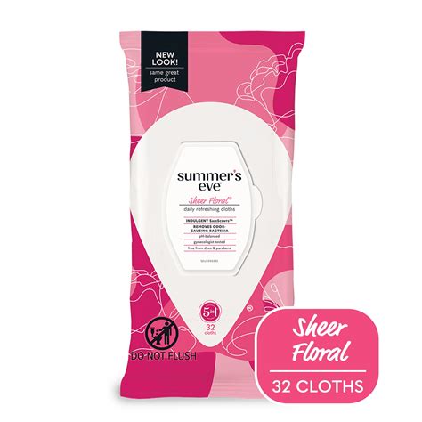 Summer's Eve Sheer Floral Daily Feminine Wipes, Removes Odor, pH ...
