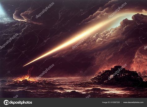 Illustration Gomorrah Sodom Destroyed God Rain Sulfur Fire Story Bible ...