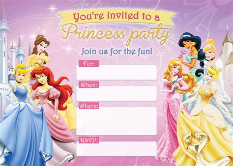 Princess Party Invitations Diy at Isabelle Rivers blog