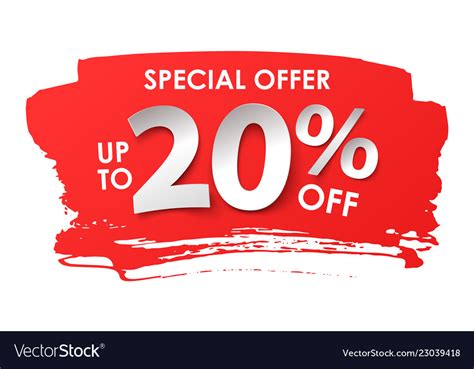 Discount 20 percent in paper style Royalty Free Vector Image
