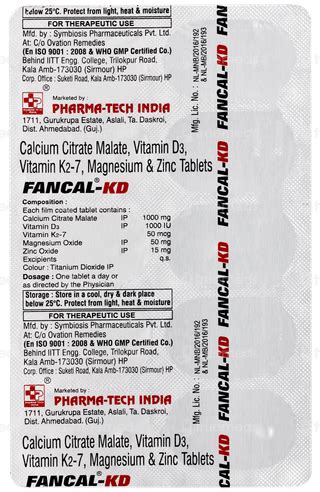 Fancal Kd Tablet 10 - Uses, Side Effects, Dosage, Price | Truemeds