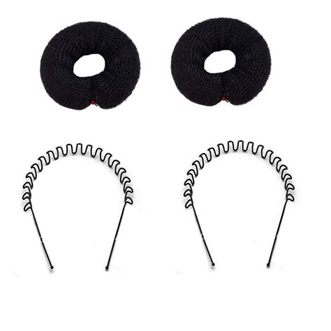 Buy BELLA HARARO 2 Hair Donut maker 2 pcs set Hair Band Zig Zag Set ...
