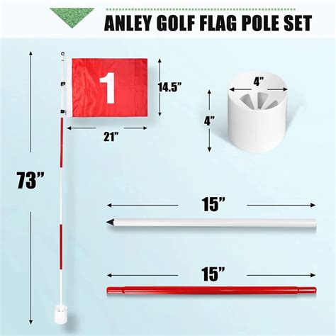 6 Ft Golf Flagsticks with Putting Cup Set - Anley Flags