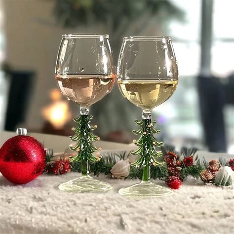 Christmas Tree Stem Wine Glass By Pretty Little Presents