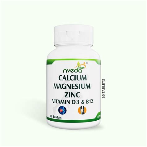 Nveda Calcium, Magnesium, Zinc, Vit D3, K2 and B12 Tablets - 60 Tablet