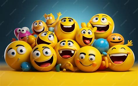 Premium AI Image | World emoji day with a group of funny emojis in different facial expressions ...