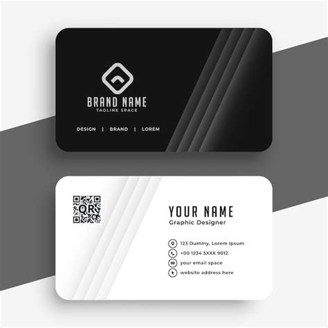 Black and White Business Card Template 的图像结果