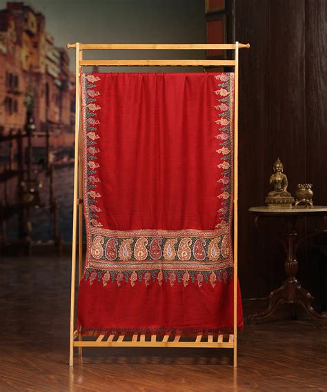 Pure Pashmina Shawl with Sozni, Kalamkari and Jamawar Embroidery ...