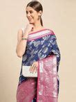 Buy Banarasi Katan Silk Flower Design Saree for Party Wear