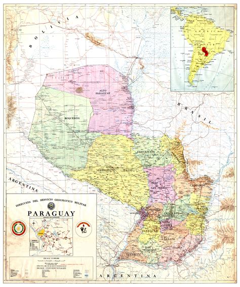 Official map of Paraguay - Paraguay • mappery