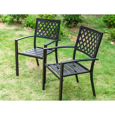 Buy Black 7-Piece Metal Outdoor Patio Dining Set with Slat Rectangle ...