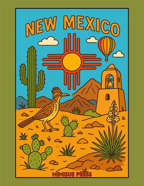 44 New Mexico State Symbols Coloring Pages (Words & Pictures) - Classful