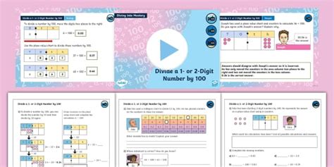 👉 Y4 DiM: Step 10 Divide a 1- or 2-digit number by 100 Pack