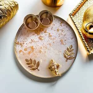 Shyama Craft 6 Inch Resin Pooja Thali for Raksha Bandhan – Decorative ...