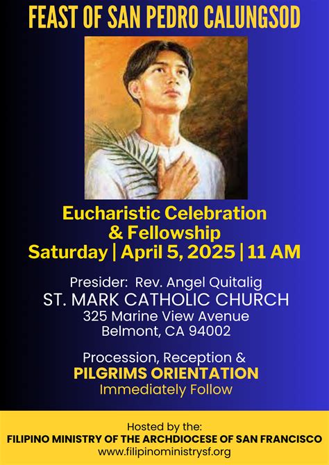 San Pedro Calungsod Feast Day_Pilgrims Orientation – Filipino Ministry ...