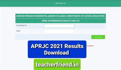 APRJC 2021 Results Download - Website for Andhra Pradesh & Telangana ...