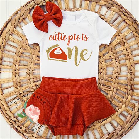 One Cutie Pie First Birthday Outfit Girl, One Cutie Pie Shirt Orange ...