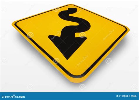 Curves Ahead Sign stock photo. Image of caution, isolated - 7116204