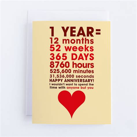Anniversary Greeting Card: Happy 1st Year | Anniversary cards for ...