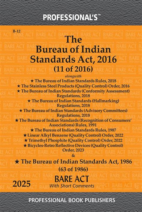 Buy Bureau of Indian Standards Act, 2016 Alongwith Rules ,Regulations ...